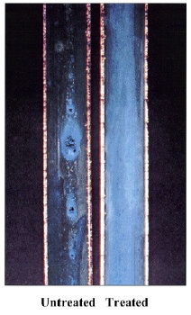 Copper pipe corrosion damage